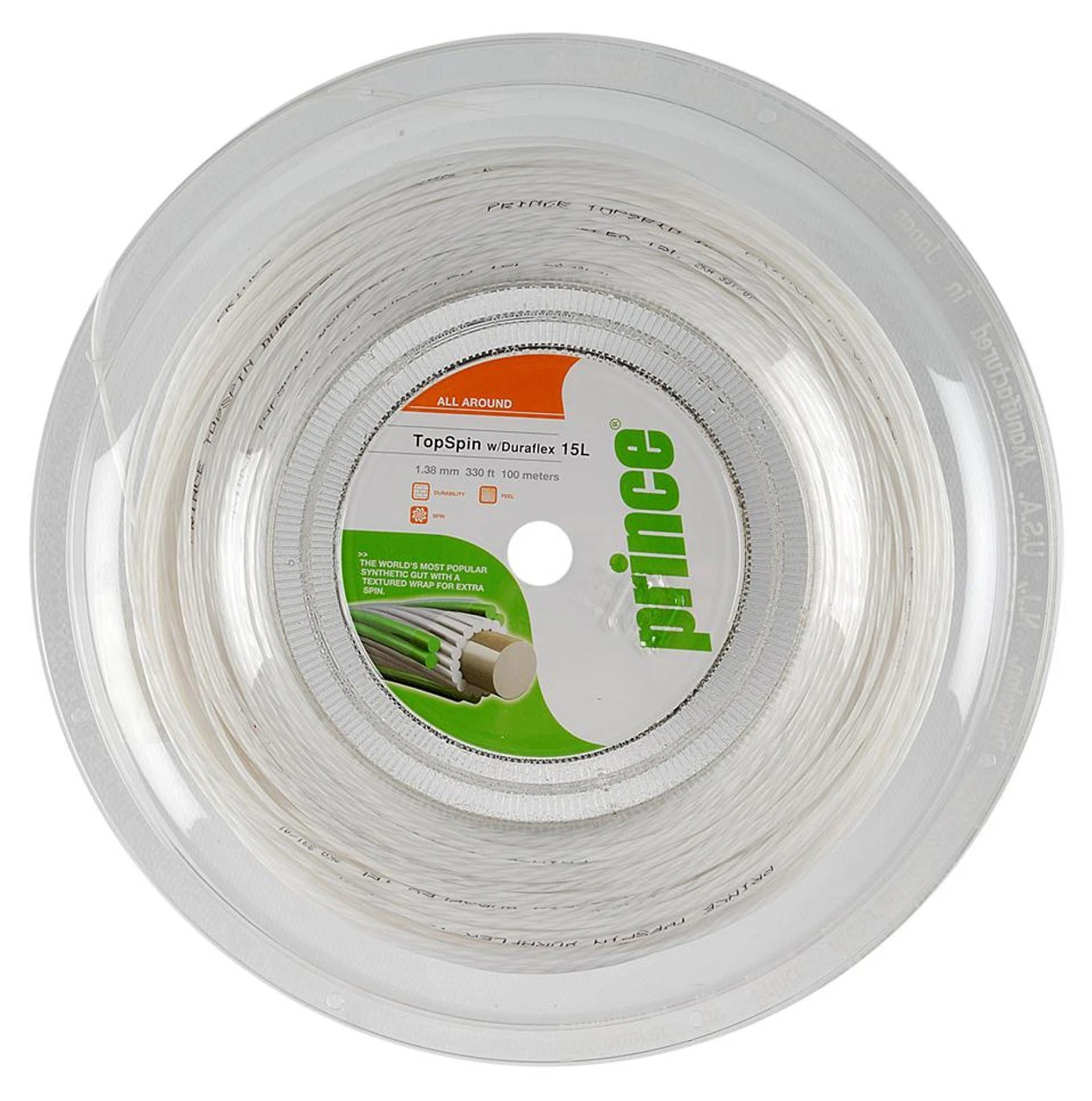 Prince Topspin Duraflex 15L 1.38mm 100M Reel 1 Prince Topspin Duraflex 15L 1.38mm 100M Reel